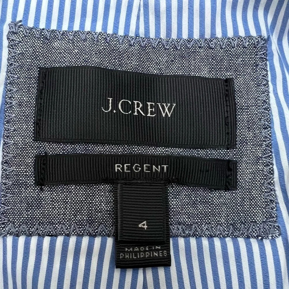 NWOT J. Crew Regent Blazer Blue Chambray Ruffled Trim Classic Preppy Women’s 4 - Picture 11 of 14